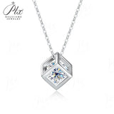 0.5‑1CT Moissanite Necklace 925 Sterling Silver D Color VVS1 Round Cut Pendant GRA Factory Direct Hypoallergenic Fine Jewelry