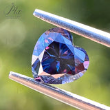 Moissanite Imperial Purple Brilliant Heart Cut Gemstone Lab Grow Diamond Charms Jewelry Making Material With GRA Report Advanced