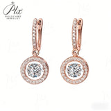 Moissanite Round Moving Stud Earrings 5-6.5mm With GRA 925 Sterling Silver Fashion Design Ideal Jewelry for Women as Daily Gift