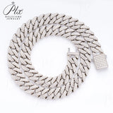 Double Row Moissanite Cuban Link Bracelet 925 Sterling Silver Round Cut D Color Unisex for Women&Men Perfect for Birthday Gifts