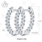 1.78g 2MM D Color Moissanite Earring 925 Sterling Sliver Plated White/Rose Gold Hoop Earrings Women Wedding Charms Jewelry