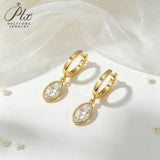 Moissanite Earrings 1-2ct Marquise Cut D Color VVS1 925 Sterling Silver GRA Hypoallergenic Non Tarnish Office Wear Gift