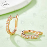 1.98g 2.2MM D Color Double Row Moissanite Earring 925 Sterling Sliver Plated White/Rose Gold Hoop Earrings Women Wedding Jewelry