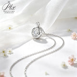 1CT Moissanite Necklace Round Cut 925 Sterling Silver D Color VVS1 GRA Hypoallergenic Commuter‑Friendly Daily Fine Jewelry