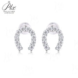 Moissanite Earrings Round Cut D Color 925 Sterling Silver Classic Fine Jewelry for  Birthday Anniversary Valentine's Day Gift