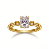 Moissanite Ring 1ct Oval Cut D Color VVS1 Clarity A stylish women's ring perfect for weddings gift for anniversaries&New Year