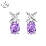 Moissanite/CZ Earrings Lab-Grown Emerald/Ruby/Sapphire 925 Silver Hypoallergenic Factory Direct Daily Commute Ideal Present