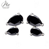 Total 3ct Moissanite Earrings Pear Cut D Color VVS1 925 Sterling Silver GRA Certified Hypoallergenic Non‑Fading Office Wear