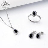 Jewelry Set Moissanite Jewelry Set Pear-shaped It Includes Ring Necklace & Earrings Suitable for Weddings and Ideal As A Gift