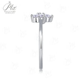 Moissanite Ring D Color VVS1 Clarity Round-Cut with Star Design Elegant Fashionable Style for Women for Daily Wear Jewelry