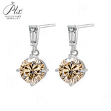2ct Moissanite Earring Round Cut D Color VVS1 925 Sterling Silver GRA Certified Factory Direct Ideal Gift For Daily Matching