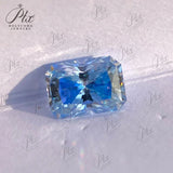 Moissanite Ice Blue Brilliant Gemstone  Asscher Cut Lab Grow Diamond  Advanced Jewelry Making Material GRA Pass Diamond Test