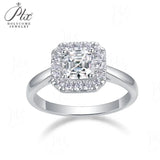 0.9CT Moissanite Ring Asscher Cut S925 D Color VVS1 Clarity Hypoallergenic Jewelry Sparkling Ring Ideal for Women's Daily Wear