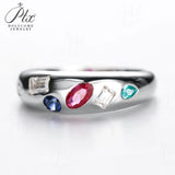 Moissanite Ring For Women Party Trend Fashion Sleek Colorful Glittering Essentials Fine Jewelry New Year present