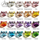 7x7mm Lucky Cat Cut Golden/White/Purple/Pink/Green/Ice Blue/Yellow Colors Cubic Zirconia Gemstones for Jewelry Making DIY Gift