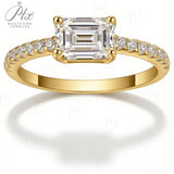 1CT Moissanite Ring Emerald Cut D Color 925 Sterling Silver Women's Ring Ideal for Wedding & Engagement Perfect Gift