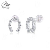 Moissanite Earrings Round Cut D Color 925 Sterling Silver Classic Fine Jewelry for  Birthday Anniversary Valentine's Day Gift
