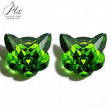 7x7mm Lucky Cat Cut Golden/White/Purple/Pink/Green/Ice Blue/Yellow Colors Cubic Zirconia Gemstones for Jewelry Making DIY Gift