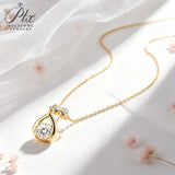 1CT Moissanite Necklace 925 Sterling Silver D Color VVS1 Round Cut Pendant GRA Certified Non‑Fading Commute‑Friendly Gift