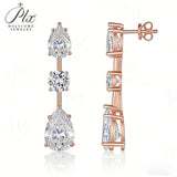 Moissanite Earrings 2-8ct D Color Round and Pear Cut VVS1 S925 White Yellow Rose Gold Mixed Shape Studs Fine Jewelry Gift for Her