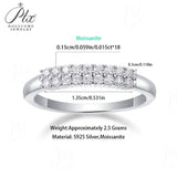 1.5mm Moissanite Ring Round Brilliant Cut Wedding Ring D Color VVS1 S925 High-End Ladies' Jewelry Gift for Anniversary