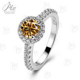 Moissanite Ring 12 Colors Round 1CT 925 Sterling Sliver Fine Jewelry Birth Stones Wedding Gift Women Jewel Ring 925 Silver Ring