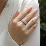 Moissanite Ring Wholesale S925 Sterling Silver D Color VVS1 Clarity Round Cut Classic Jewelry For Women Promise Anniversary Band