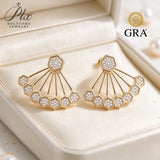 Moissanite Stud Earrings Geometric Vintage Fan Shape Hexagon D Color VVS1 925 Sterling Silver Women Wedding Fine Jewelry Gift