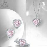 Jewelry Set Moissanite Jewelry Set Heart-Cut It Includes Ring Necklace & Earrings Suitable for Weddings and Ideal As A Gift