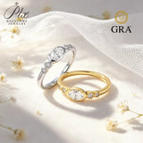 0.5ct Moissanite Rings Oval GRA Certified D Color VVS1 925 Sterling Silver Non‑Fade Ideal Gift Anniversary Ring for Her