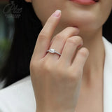 1CT Moissanite Ring Emerald Cut D Color 925 Sterling Silver Women's Ring Ideal for Wedding & Engagement Perfect Gift