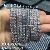 925 Sterling Silver Tennis Bracelet D Moissanite Stone White Oval Round Cut Designer Jewelry For Women Man Hand Chain