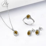Jewelry Set Moissanite Jewelry Set Oval Cut It Includes Ring Necklace & Earrings Suitable for Weddings and Ideal As A Gift