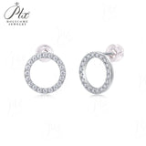 Moissanite Earrings D Color Round S925 Classic Fashion Jewelry for Women Anniversary Valentine's Day Gift Hypoallergenic