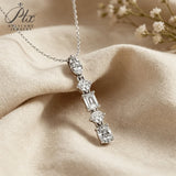 Moissanite Necklace 2.1CT D Color 925 Sterling Silver Round/Marquise/Emerald/Oval Cut Anti-Allergy Daily Wear Ideal Gift for Her
