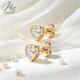 1‑4ct Moissanite Earrings Heart Cut D Color VVS1 925 Sterling Silver GRA Certified Hypoallergenic Non‑Fading Factory Direct Gift