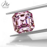 Moissanite VVS1 Asscher Cut Plated Garnet / Sakura Pink / Rainbow Purplefor Fashion Jewelry Designers & DIY Projects