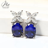 Moissanite/CZ Earrings Lab-Grown Emerald/Ruby/Sapphire 925 Silver Hypoallergenic Factory Direct Daily Commute Ideal Present