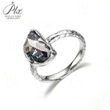 Engagement Ring Salt and Pepper Moissanite Diamond Pear Cut 925 Sterling Silver Plated with 18k Gold Wedding Jewelry Vintage