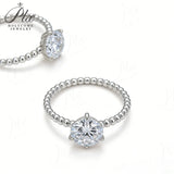 2/3 CT Moissanite Ring S925 Sterling Silver D Color VVS1 Round Cut Women's Jewelry Ideal Holiday Gift Anti-Allergic