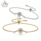 0.5CT Moissanite Bracelet Round Cut D Color 925 Sterling Silver White Gold Plated Fashion Jewelry For Women Wedding Gift