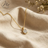 Moissanite Necklace 1ct/1.5ct/2ct/3ct Oval Cut D VVS1 925 Sterling Silver Anti-Allergy Daily Wear Pendant Nickel-free&Lead-free