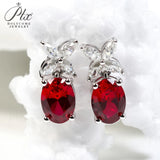 Moissanite/CZ Earrings Lab-Grown Emerald/Ruby/Sapphire 925 Silver Hypoallergenic Factory Direct Daily Commute Ideal Present