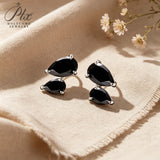 Total 3ct Moissanite Earrings Pear Cut D Color VVS1 925 Sterling Silver GRA Certified Hypoallergenic Non‑Fading Office Wear