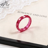 All Moissanite/Lab Grown Ruby Plain Band Ring Multiple Colors D White/Green/Champagne/Red Unisex Anniversary Birthday Present