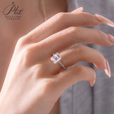 Moissanite Ring 3ct Radiant Cut D Color VVS1 GRA Certified 925 Sterling Silver Versatile Daily & Office Wear Ring for Ladies