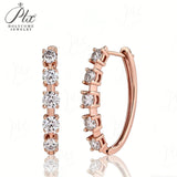 2ct D Color Circle Hoop Moissanite Earrings Round Cut VVS1 S925 White Yellow Rose Gold Anniversary Wedding Gift for Women