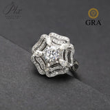 Moissanite Ring Two‑Way Wear Round Pear GRA Certificate D VVS1 925 Sterling Silver Non‑Fade Versatile Daily Anniversary Party Ring for Her