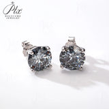 Moissanite Earrings 925 Sterling Silver Round Cut Salt and Pepper Fade-Resistant Daily Wear for Her Factory Direct