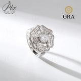 Moissanite Ring Two‑Way Wear Round Pear GRA Certificate D VVS1 925 Sterling Silver Non‑Fade Versatile Daily Anniversary Party Ring for Her